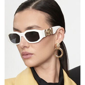 NWT Versace VE4361 White Oval Sunglasses